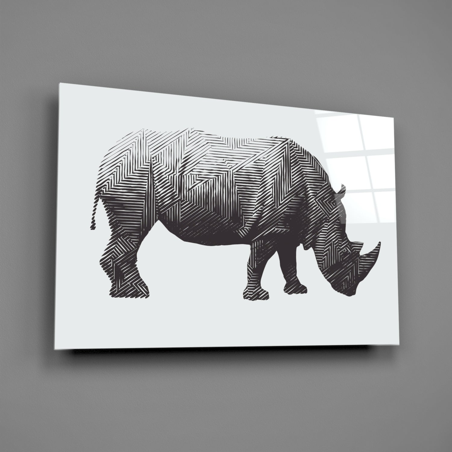 Rhino Glass Wall Art.