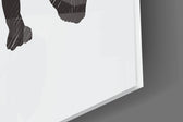 Rhino artwork anchoring a wall with modern naturalist palette