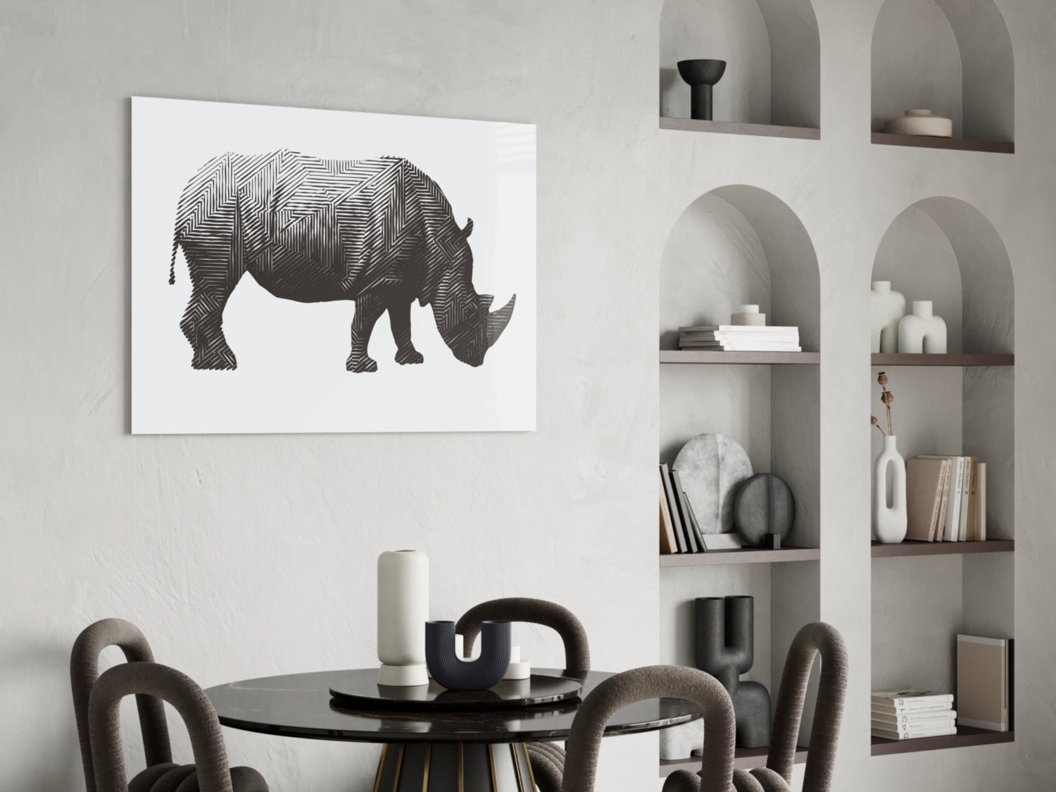 Rhino Glass Wall Art.