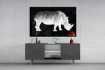 Rhino panel catching low light to reveal its delicate crosshatch