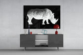 Rhino panel catching low light to reveal its delicate crosshatch