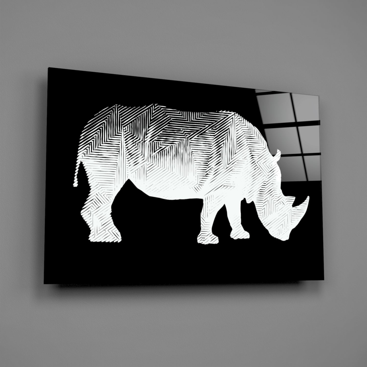 Rhino Glass Wall Art.