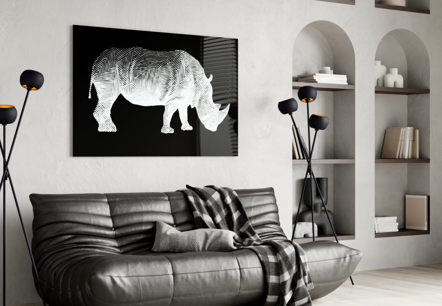 Rhino Glass Wall Art.