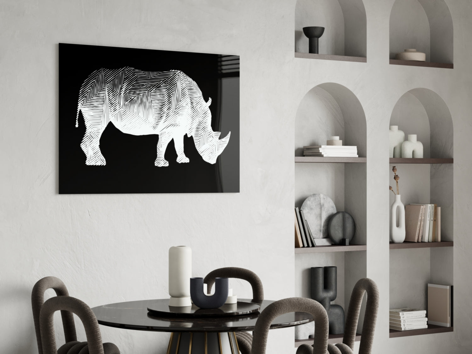 Rhino Glass Wall Art.