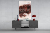 Bukowski Quotes panel catching soft light to reveal its painterly wash