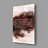 Burgundy-Bukowski panel bringing literary warmth to a contemporary living space
