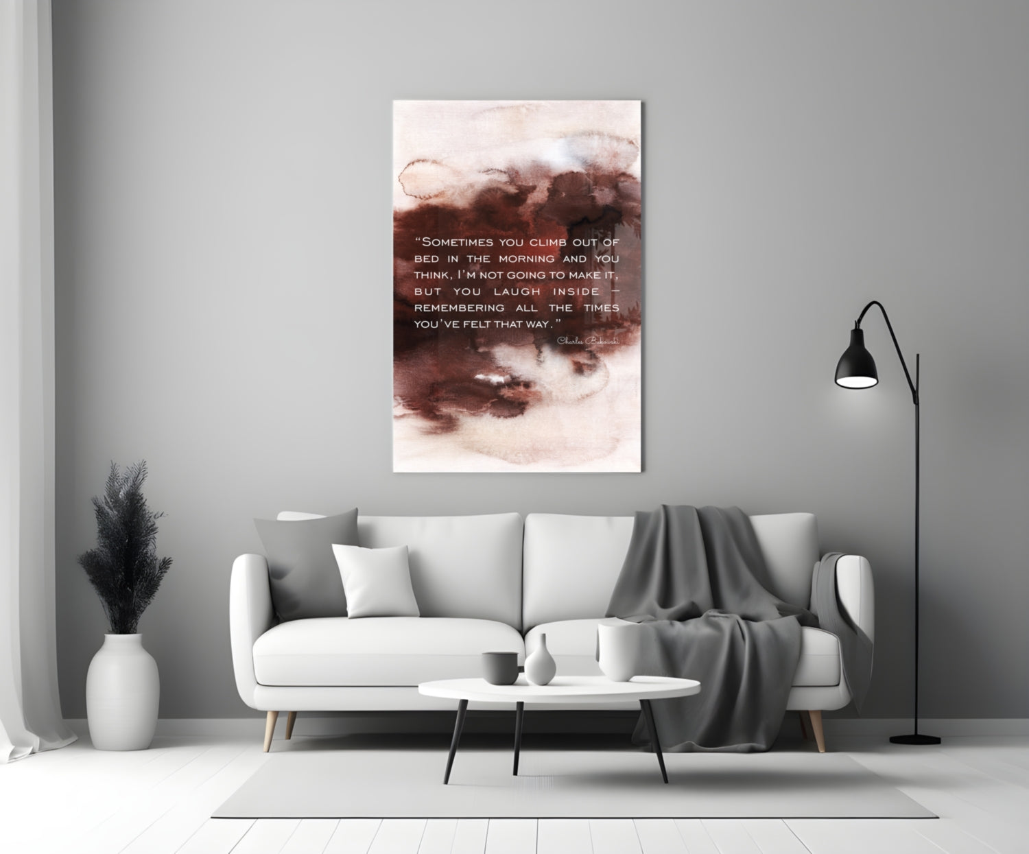 Bukowski Quotes Glass Wall Art.