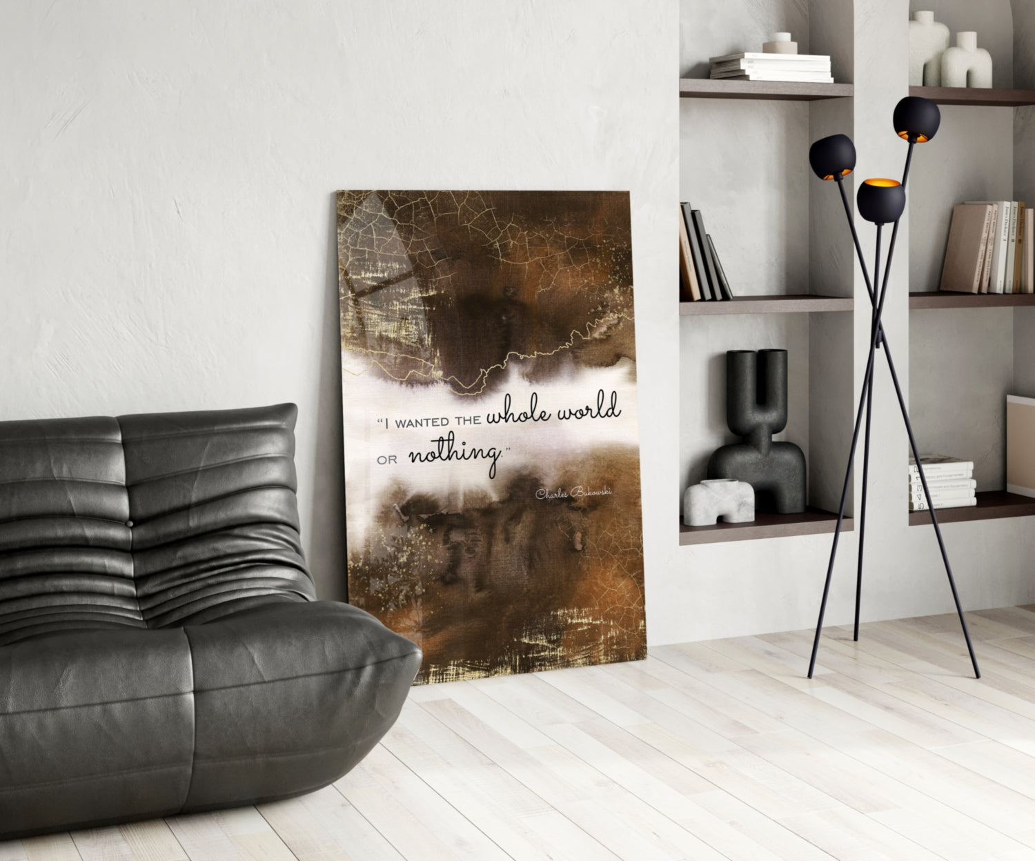 Bukowski Quotes Glass Wall Art.