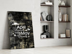 Words glass print enhancing a hallway with whimsical drama