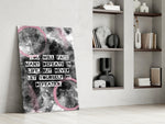 Angelou Words glass print enhancing a foyer with statement focal point