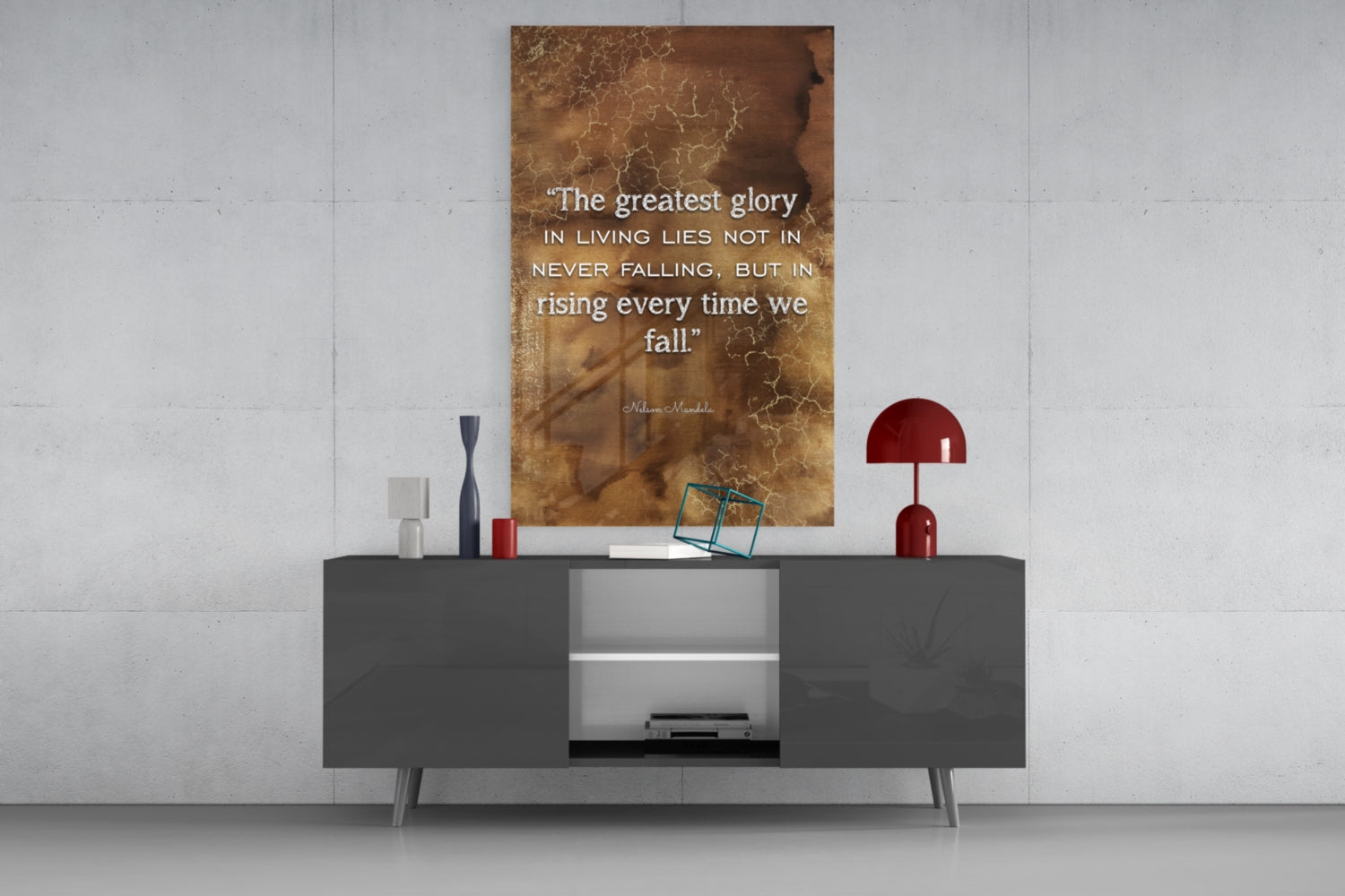 Mandela Quotes Glass Wall Art.