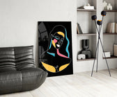 Abstract Colorful Portrait panel adding contemporary mood to a dressing area