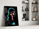 Abstract Colorful Portrait glass print enhancing a teen room with creative spark