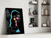 Abstract Colorful Portrait glass print enhancing a teen room with creative spark