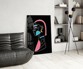 Abstract Colorful Portrait panel adding contemporary mood to a dressing area