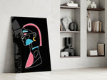 Abstract Colorful Portrait glass print enhancing a teen room with creative spark