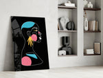 Abstract Colorful Portrait glass print enhancing a teen room with creative spark