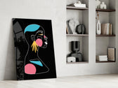 Abstract Colorful Portrait glass print enhancing a teen room with creative spark