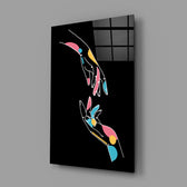 Reaching-hands panel bringing romantic intimacy to a contemporary living space