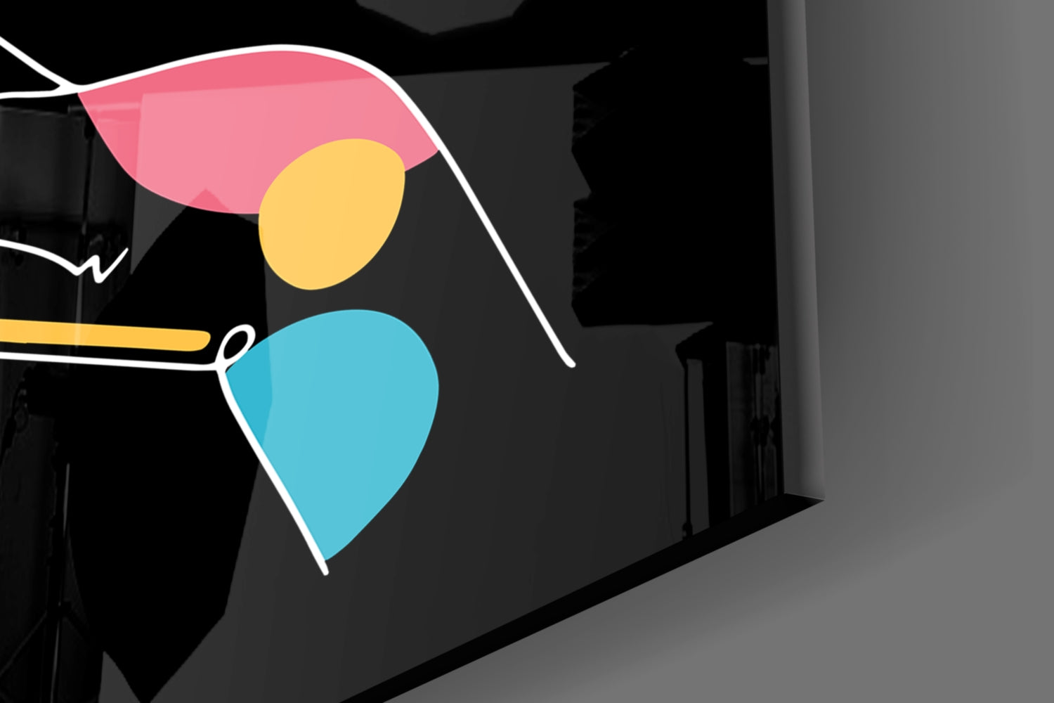 Abstract Colorful Hands Glass Wall Art.