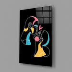 Kissing-couple panel bringing romantic tenderness to a contemporary living space