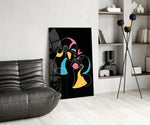 Abstract Colorful Portrait panel adding editorial mood to a dressing area