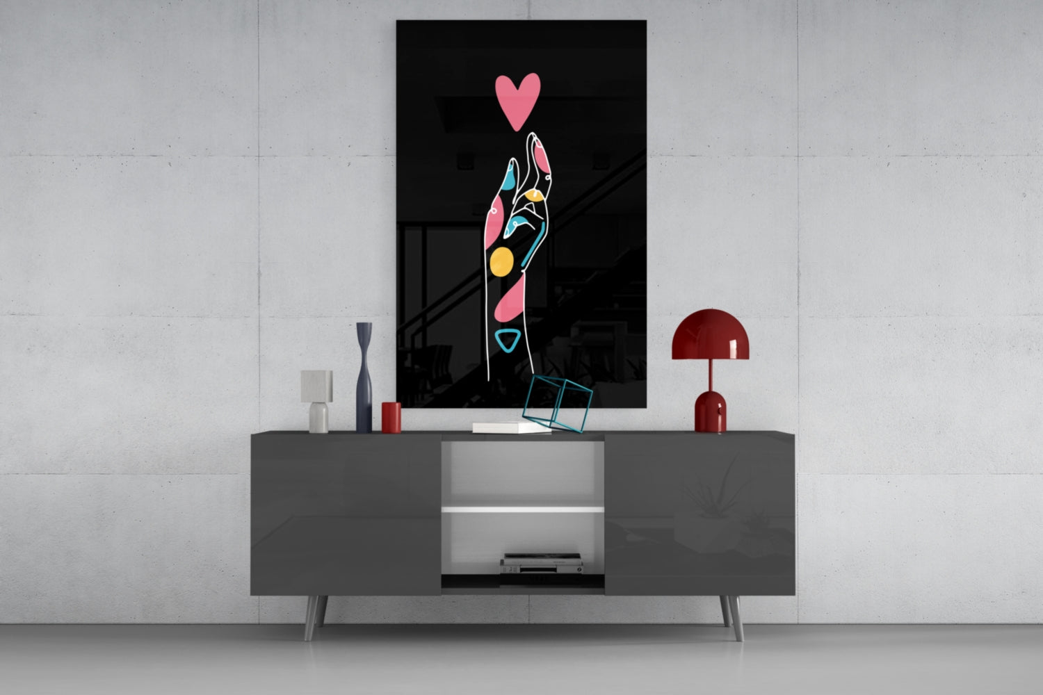 Abstract Colorful Hand Glass Wall Art.