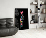 Abstract Colorful Hand panel adding editorial mood to a dressing area