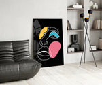 Abstract Colorful Face panel adding contemporary mood to a dressing area