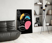 Abstract Colorful Face panel adding contemporary mood to a dressing area