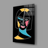 Bobbed-woman panel bringing editorial spark to a contemporary living space