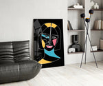Abstract Colorful Portrait panel adding contemporary mood to a dressing area