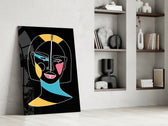 Abstract Colorful Portrait glass print enhancing a teen room with creative spark