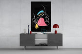Abstract Colorful Portrait panel catching gallery light to reveal its elegant contour