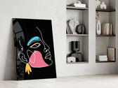 Abstract Colorful Portrait glass print enhancing a teen room with creative spark