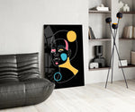 Abstract Colorful Portrait panel adding contemporary mood to a dressing area