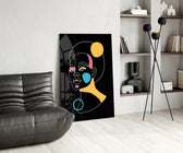 Abstract Colorful Portrait panel adding contemporary mood to a dressing area