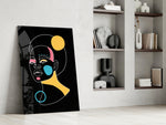 Abstract Colorful Portrait glass print enhancing a teen room with creative spark