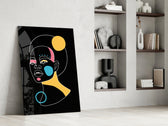 Abstract Colorful Portrait glass print enhancing a teen room with creative spark