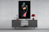 Abstract Colorful Hand panel catching gallery light to reveal its bold contour