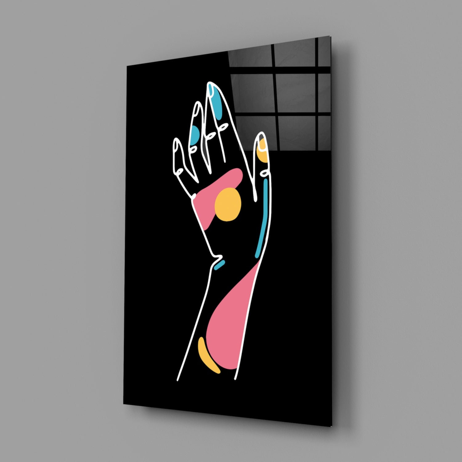 Abstract Colorful Hand Glass Wall Art.
