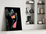 Abstract Colorful Hand glass print enhancing a meditation space with quiet pulse