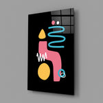 Memphis-flame panel bringing whimsical spark to a contemporary living space