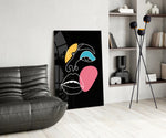 Abstract Colorful Face panel adding contemporary mood to a dressing area