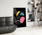 Abstract Colorful Face panel adding contemporary mood to a dressing area