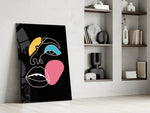 Abstract Colorful Face glass print enhancing a teen room with creative spark