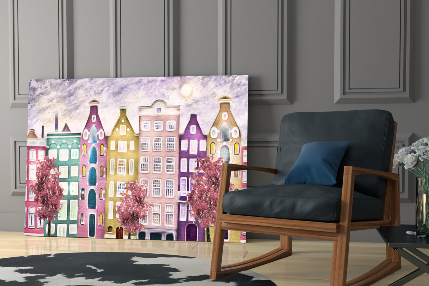 Fairy Tale City Glass Wall Art.