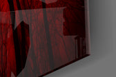 Red Sky artwork anchoring a wall with moody edgy palette