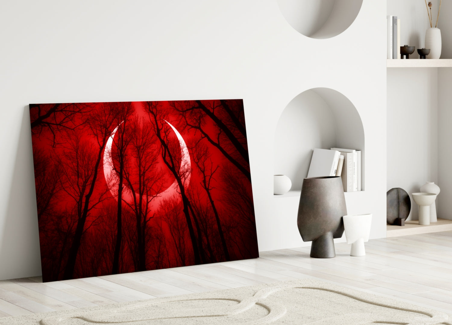 Red Sky Glass Wall Art.