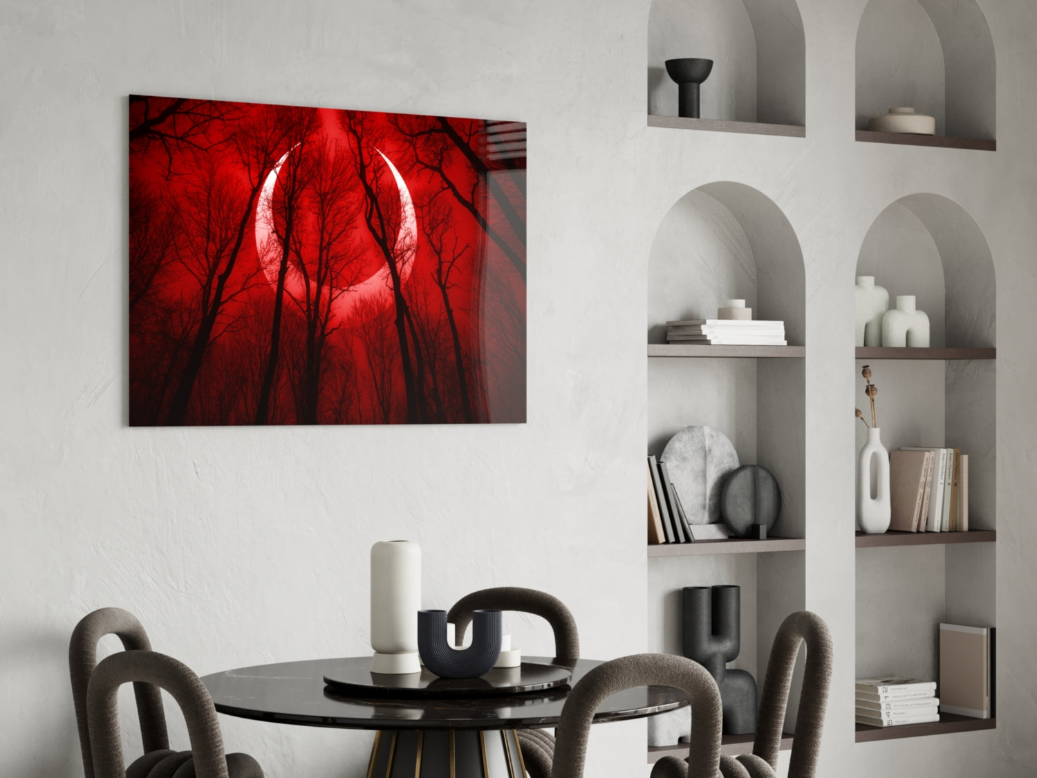Red Sky Glass Wall Art.
